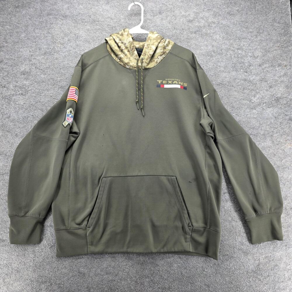 Nike Houston Texans Hoodie Mens XL Green Pullover Pockets Dri-FIT USA 853417-325
